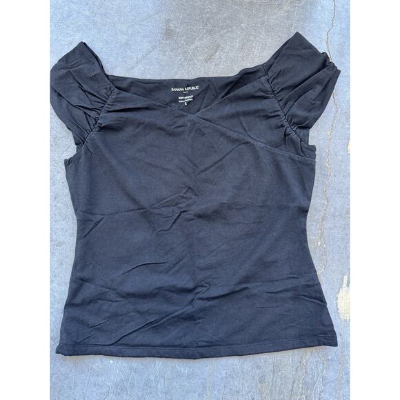 6 for $20 Banana Republic Soft Stretch Black Top (Size S) - Picture 3 of 5